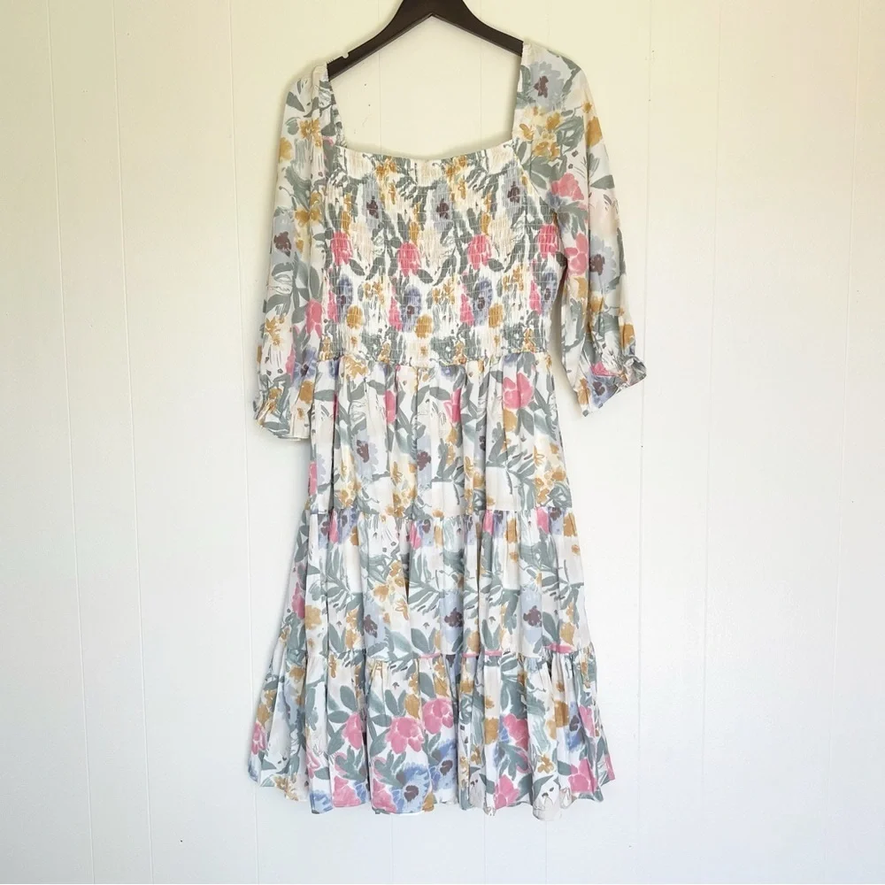 NWT BALTIC BORN Marta Floral Smocked Midi Dress 1X - Picture 9 of 11